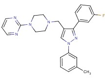 2-(4-{[3-(3-fluorophenyl)-1-(3-methylphenyl)-1H-pyrazol-4-yl]methyl}-1-piperazinyl)pyrimidine