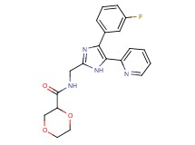 N-{[4-(3-fluorophenyl)-5-pyridin-2-yl-1H-imidazol-2-yl]methyl}-1,4-dioxane-2-carboxamide