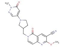 2-methoxy-6-{[1-(1-methyl-6-oxo-1,6-dihydropyridazin-4-yl)pyrrolidin-3-yl]methyl}-5-oxo-5,6-dihydro-1,6-naphthyridine-3-carbonitrile