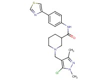 1-[(5-chloro-1,3-dimethyl-1H-pyrazol-4-yl)methyl]-N-[4-(1,3-thiazol-4-yl)phenyl]-3-piperidinecarboxamide