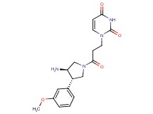 1-{3-[(3R*,4S*)-3-amino-4-(3-methoxyphenyl)pyrrolidin-1-yl]-3-oxopropyl}pyrimidine-2,4(1H,3H)-dione