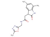 2-(5,7-dimethyl-2-oxo-2,3-dihydro-1H-indol-3-yl)-N-[(5-methyl-1,3,4-oxadiazol-2-yl)methyl]acetamide