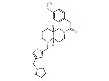 (4aR*,8aS*)-6-[(4-methoxyphenyl)acetyl]-1-{[4-(1-pyrrolidinylmethyl)-2-thienyl]methyl}decahydro-1,6-naphthyridine