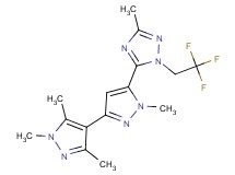 1,1',3',5'-tetramethyl-5-[3-methyl-1-(2,2,2-trifluoroethyl)-1H-1,2,4-triazol-5-yl]-1H,1'H-3,4'-bipyrazole