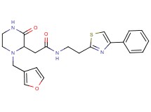 2-[1-(3-furylmethyl)-3-oxo-2-piperazinyl]-N-[2-(4-phenyl-1,3-thiazol-2-yl)ethyl]acetamide