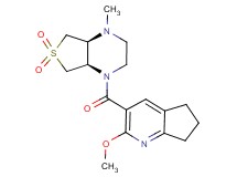 (4aS*,7aR*)-1-[(2-methoxy-6,7-dihydro-5H-cyclopenta[b]pyridin-3-yl)carbonyl]-4-methyloctahydrothieno[3,4-b]pyrazine 6,6-dioxide