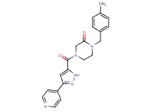 1-(4-methylbenzyl)-4-{[3-(4-pyridinyl)-1H-pyrazol-5-yl]carbonyl}-2-piperazinone