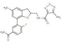 N-{[7-(5-acetyl-2-fluorophenyl)-5-methyl-2,3-dihydro-1-benzofuran-2-yl]methyl}-4-methyl-1,2,5-oxadiazole-3-carboxamide