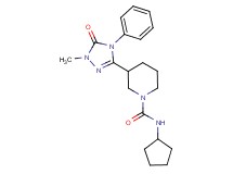 N-cyclopentyl-3-(1-methyl-5-oxo-4-phenyl-4,5-dihydro-1H-1,2,4-triazol-3-yl)piperidine-1-carboxamide