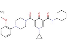 N-cyclohexyl-1-cyclopropyl-5-{[4-(2-ethoxyphenyl)-1-piperazinyl]carbonyl}-4-oxo-1,4-dihydro-3-pyridinecarboxamide