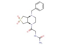 N-{2-[(4aS*,7aR*)-4-benzyl-6,6-dioxidohexahydrothieno[3,4-b]pyrazin-1(2H)-yl]-2-oxoethyl}urea