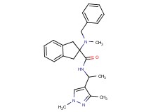 2-[benzyl(methyl)amino]-N-[1-(1,3-dimethyl-1H-pyrazol-4-yl)ethyl]-2-indanecarboxamide