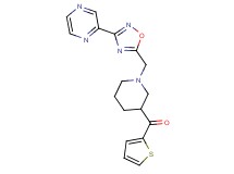 (1-{[3-(2-pyrazinyl)-1,2,4-oxadiazol-5-yl]methyl}-3-piperidinyl)(2-thienyl)methanone