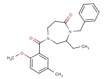 4-benzyl-3-ethyl-1-(2-methoxy-5-methylbenzoyl)-1,4-diazepan-5-one