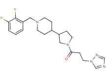 1-(2,3-difluorobenzyl)-4-{1-[3-(1H-1,2,4-triazol-1-yl)propanoyl]-3-pyrrolidinyl}piperidine