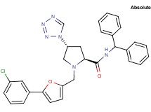 (4R)-1-{[5-(3-chlorophenyl)-2-furyl]methyl}-N-(diphenylmethyl)-4-(1H-tetrazol-1-yl)-L-prolinamide