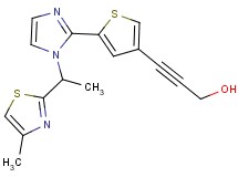 3-(5-{1-[1-(4-methyl-1,3-thiazol-2-yl)ethyl]-1H-imidazol-2-yl}-3-thienyl)prop-2-yn-1-ol