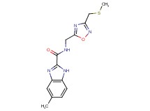 5-methyl-N-({3-[(methylthio)methyl]-1,2,4-oxadiazol-5-yl}methyl)-1H-benzimidazole-2-carboxamide
