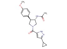 N-[(3S*,4R*)-1-[(3-cyclopropyl-1H-pyrazol-5-yl)carbonyl]-4-(4-methoxyphenyl)pyrrolidin-3-yl]acetamide
