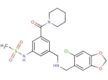 N-[3-({[(6-chloro-1,3-benzodioxol-5-yl)methyl]amino}methyl)-5-(1-piperidinylcarbonyl)phenyl]methanesulfonamide