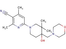 6-[4-hydroxy-3,3-dimethyl-4-(morpholin-4-ylmethyl)piperidin-1-yl]-2,4-dimethylnicotinonitrile