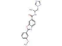 2-(3-methoxyphenyl)-N-[1-methyl-2-(1H-1,2,4-triazol-1-yl)ethyl]-1,3-benzoxazole-6-carboxamide