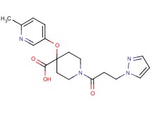 4-[(6-methylpyridin-3-yl)oxy]-1-[3-(1H-pyrazol-1-yl)propanoyl]piperidine-4-carboxylic acid