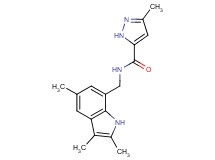 3-methyl-N-[(2,3,5-trimethyl-1H-indol-7-yl)methyl]-1H-pyrazole-5-carboxamide