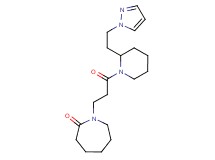 1-(3-oxo-3-{2-[2-(1H-pyrazol-1-yl)ethyl]-1-piperidinyl}propyl)-2-azepanone