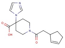 1-(cyclopent-2-en-1-ylacetyl)-4-(1H-imidazol-1-yl)piperidine-4-carboxylic acid