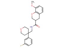 N-{[4-(3-fluorophenyl)tetrahydro-2H-pyran-4-yl]methyl}-8-methoxy-3-chromanecarboxamide