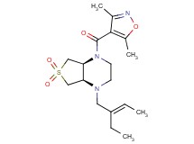 (4aR*,7aS*)-1-[(3,5-dimethyl-4-isoxazolyl)carbonyl]-4-[(2E)-2-ethyl-2-buten-1-yl]octahydrothieno[3,4-b]pyrazine 6,6-dioxide