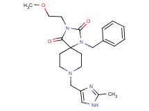 1-benzyl-3-(2-methoxyethyl)-8-[(2-methyl-1H-imidazol-4-yl)methyl]-1,3,8-triazaspiro[4.5]decane-2,4-dione