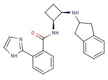N-[(1S*,2R*)-2-(2,3-dihydro-1H-inden-2-ylamino)cyclobutyl]-2-(1H-imidazol-2-yl)benzamide