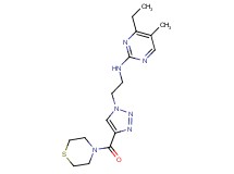 4-ethyl-5-methyl-N-{2-[4-(thiomorpholin-4-ylcarbonyl)-1H-1,2,3-triazol-1-yl]ethyl}pyrimidin-2-amine