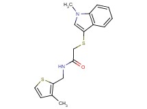 2-[(1-methyl-1H-indol-3-yl)thio]-N-[(3-methyl-2-thienyl)methyl]acetamide