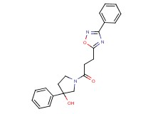 3-phenyl-1-[3-(3-phenyl-1,2,4-oxadiazol-5-yl)propanoyl]-3-pyrrolidinol