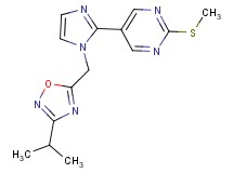 5-{1-[(3-isopropyl-1,2,4-oxadiazol-5-yl)methyl]-1H-imidazol-2-yl}-2-(methylthio)pyrimidine