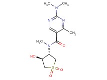 2-(dimethylamino)-N-[(3S*,4S*)-4-hydroxy-1,1-dioxidotetrahydro-3-thienyl]-N,4-dimethylpyrimidine-5-carboxamide