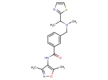 N-(3,5-dimethylisoxazol-4-yl)-3-({methyl[1-(1,3-thiazol-2-yl)ethyl]amino}methyl)benzamide