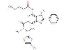 7-[(3-methoxypropanoyl)amino]-N,1-dimethyl-N-[1-(4-methyl-1,3-thiazol-2-yl)ethyl]-2-phenyl-1H-benzimidazole-5-carboxamide