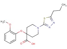 4-(2-methoxyphenoxy)-1-(5-propyl-1,3,4-thiadiazol-2-yl)piperidine-4-carboxylic acid