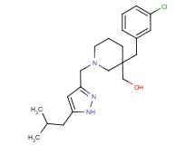 {3-(3-chlorobenzyl)-1-[(5-isobutyl-1H-pyrazol-3-yl)methyl]-3-piperidinyl}methanol