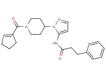 N-{1-[1-(1-cyclopenten-1-ylcarbonyl)-4-piperidinyl]-1H-pyrazol-5-yl}-3-phenylpropanamide