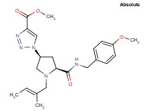 methyl 1-{(3S,5S)-5-{[(4-methoxybenzyl)amino]carbonyl}-1-[(2E)-2-methyl-2-buten-1-yl]-3-pyrrolidinyl}-1H-1,2,3-triazole-4-carboxylate