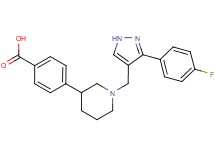 4-(1-{[3-(4-fluorophenyl)-1H-pyrazol-4-yl]methyl}piperidin-3-yl)benzoic acid