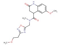 6-methoxy-N-{[3-(2-methoxyethyl)-1,2,4-oxadiazol-5-yl]methyl}-N-methyl-2-oxo-1,2,3,4-tetrahydro-4-quinolinecarboxamide