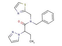N-benzyl-2-(1H-pyrazol-1-yl)-N-(1,3-thiazol-2-ylmethyl)butanamide