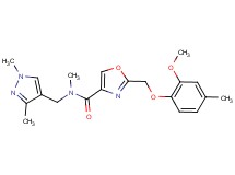 N-[(1,3-dimethyl-1H-pyrazol-4-yl)methyl]-2-[(2-methoxy-4-methylphenoxy)methyl]-N-methyl-1,3-oxazole-4-carboxamide