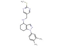 1-(3,4-dimethylphenyl)-N-{[2-(methylthio)-5-pyrimidinyl]methyl}-4,5,6,7-tetrahydro-1H-indazol-4-amine